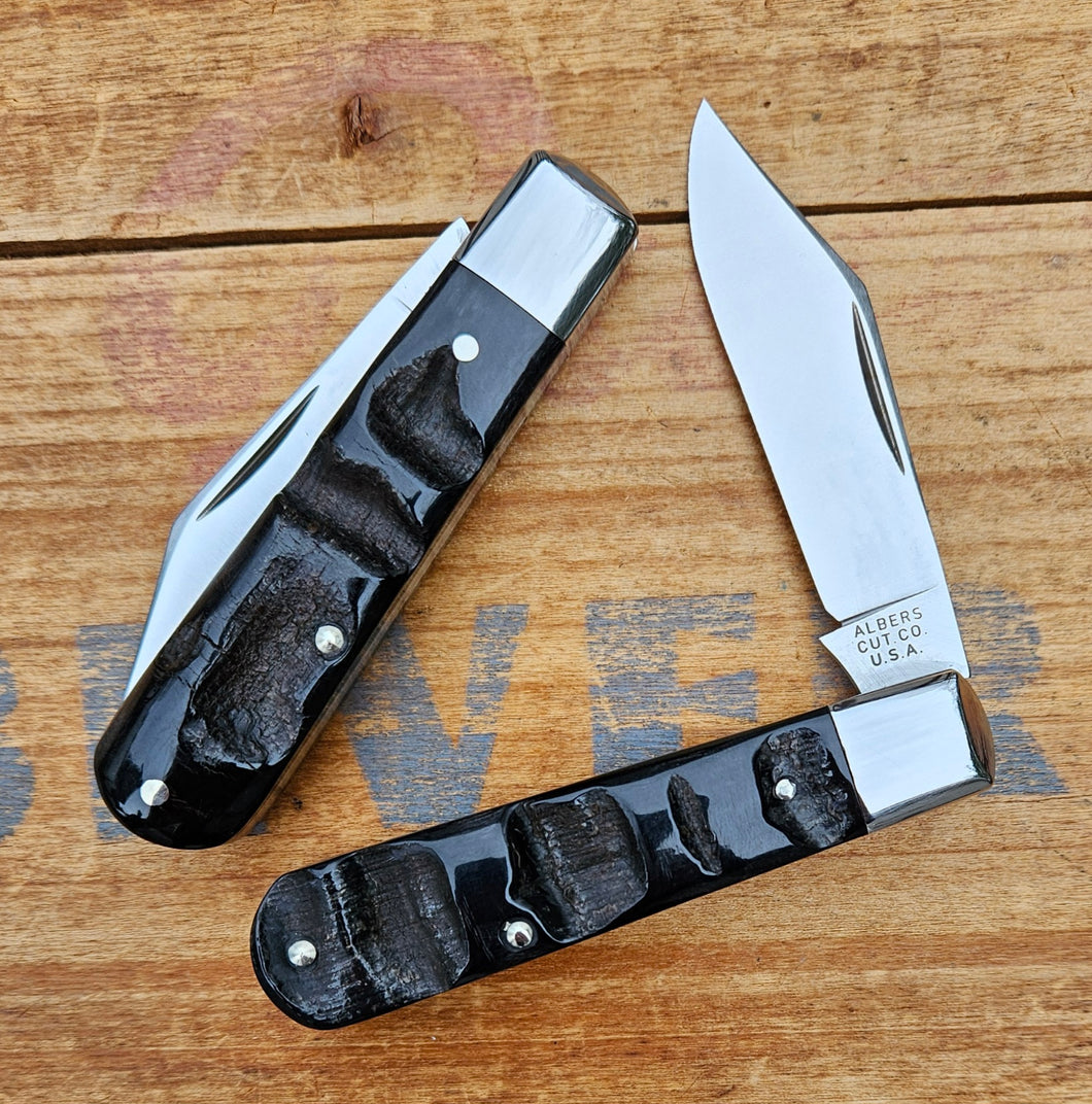 African Water Buffalo Horn Single Clip Blade Knife