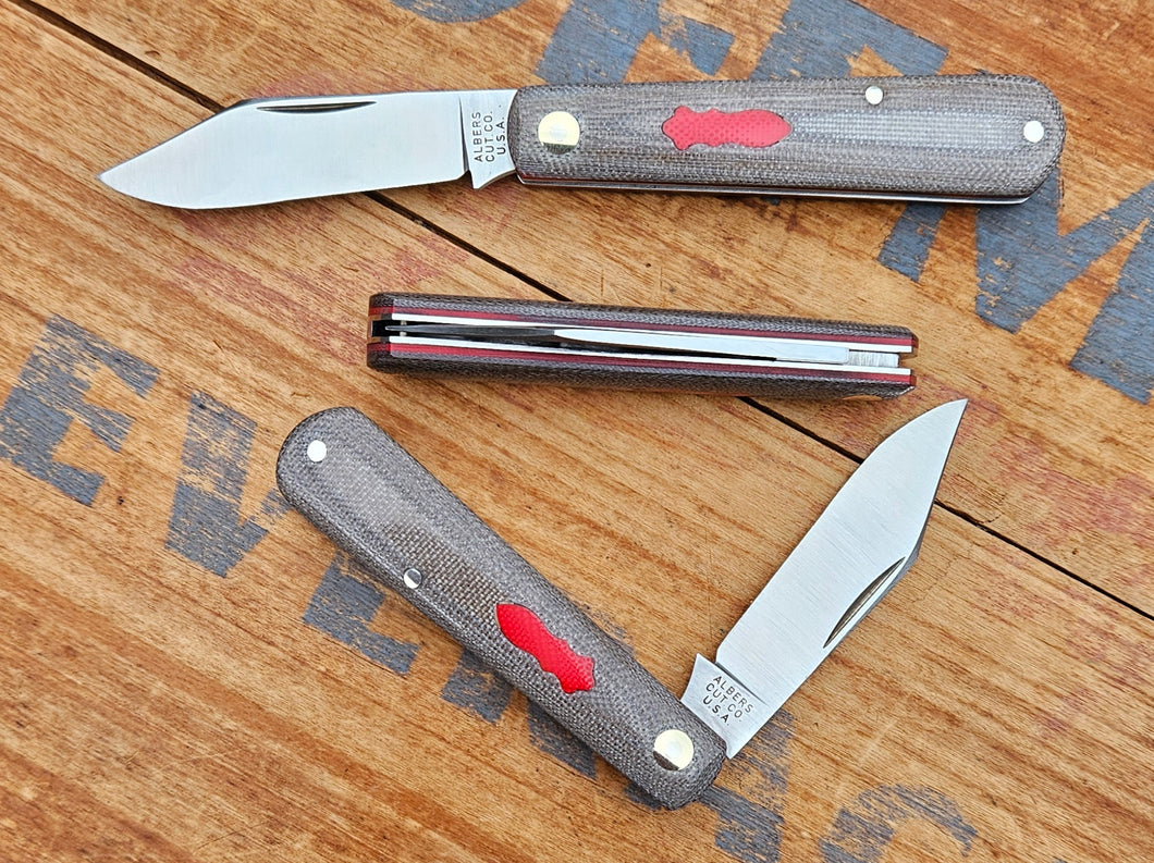 Fiberglass Canvas Micarta Single Clip Blade Shadow Pattern Knife