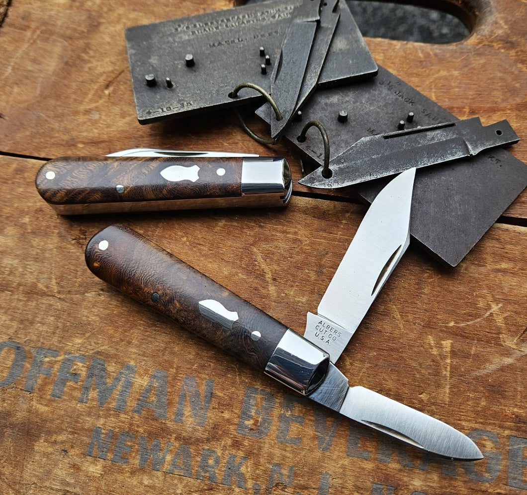 Arizona Desert Ironwood Burl 2 Blade Jack Knife